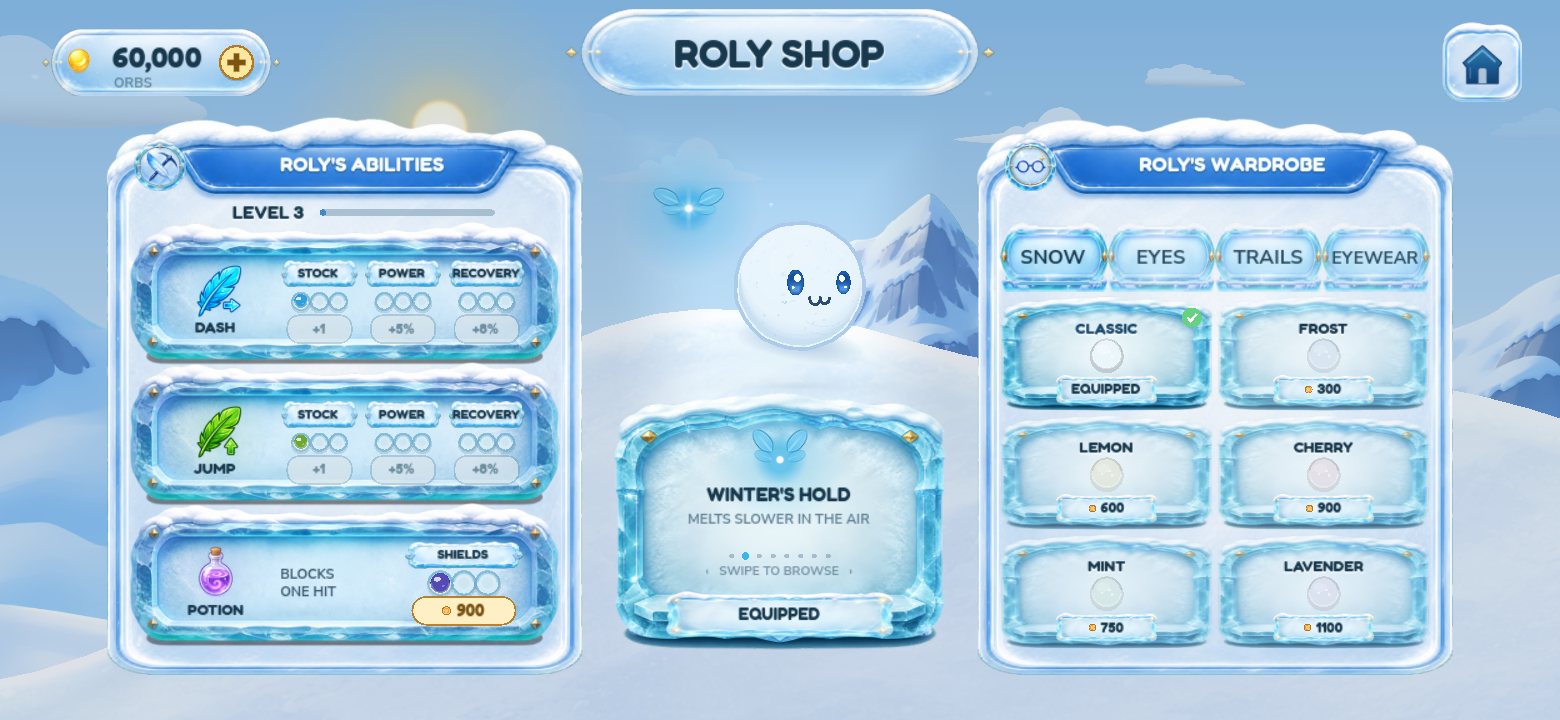 The Roly Shop with abilities and wardrobe